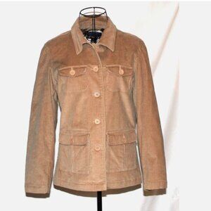 Corduroy Lined Jacket XS Cotton Spandex Blazer Button Front Denim & Co Quilted